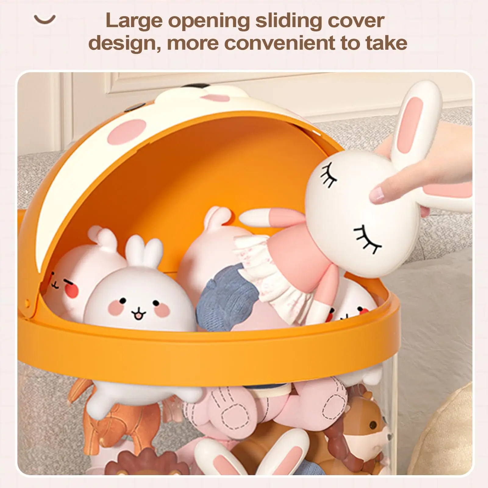 

Stuffed Animal Organizer Plush Storage Organizer Toy Tube Large Capacity Clear Container With Wheels Stuffy Holder Cute Room