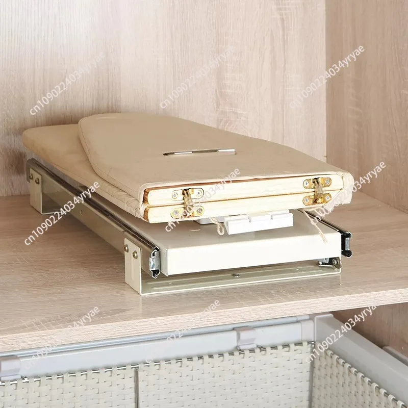 Folding Ironing Board Rack Aluminum Retractable Rotary Ironing Board with Built-in Hidden Damping Guide