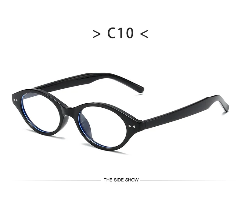 Kleine ovale Brillengestelle mit klaren Gläsern, süßes Süßigkeiten-Kostüm, dekorative Computerbrille, Damen-Sonnenbrille – Detail 16