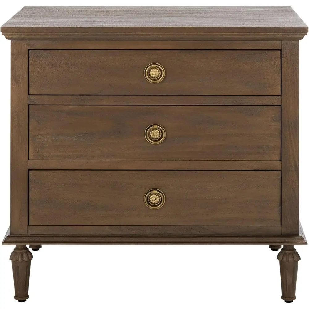 

3-Drawer Solid Wood Nightstand Table, Fully Assembled