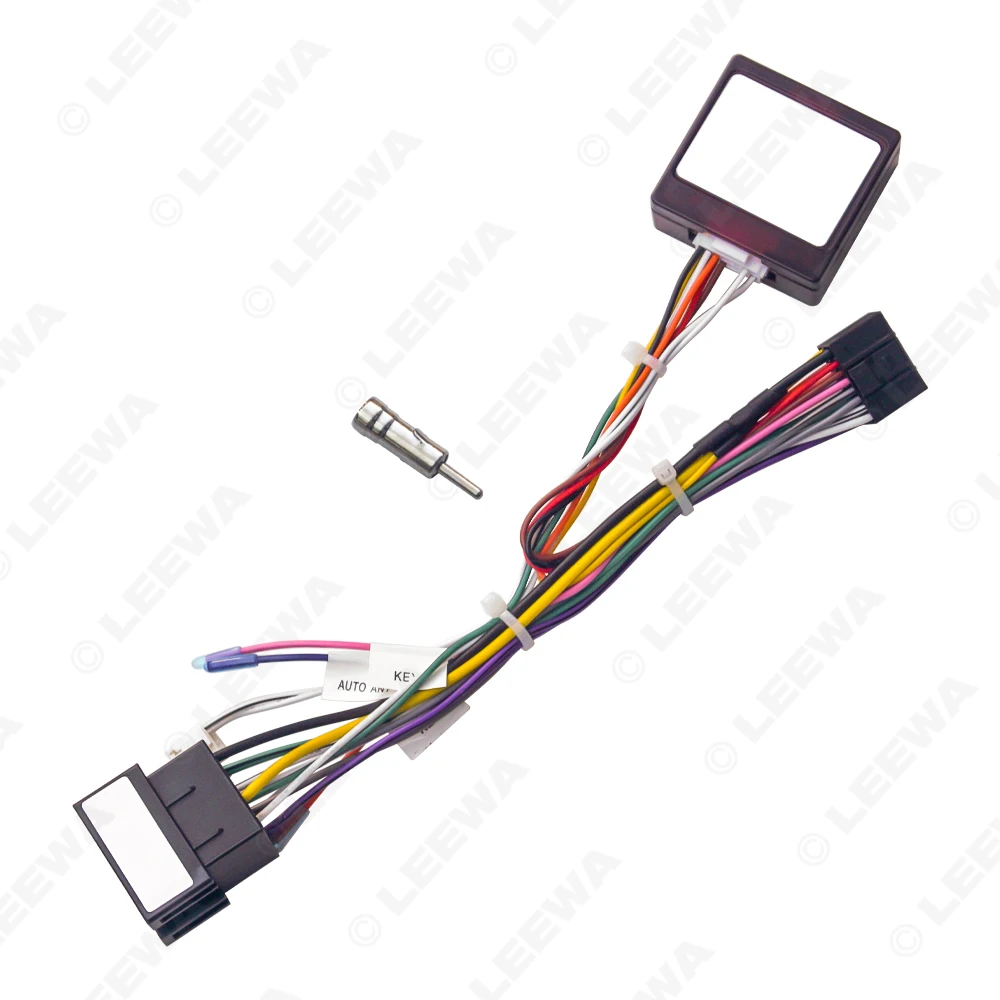 LEEWA Car 16pin Power Cord Wiring Harness Adapter With Canbus Box For Fait Linea/Panda 2006-2012 Installation Head Unit #CA7955