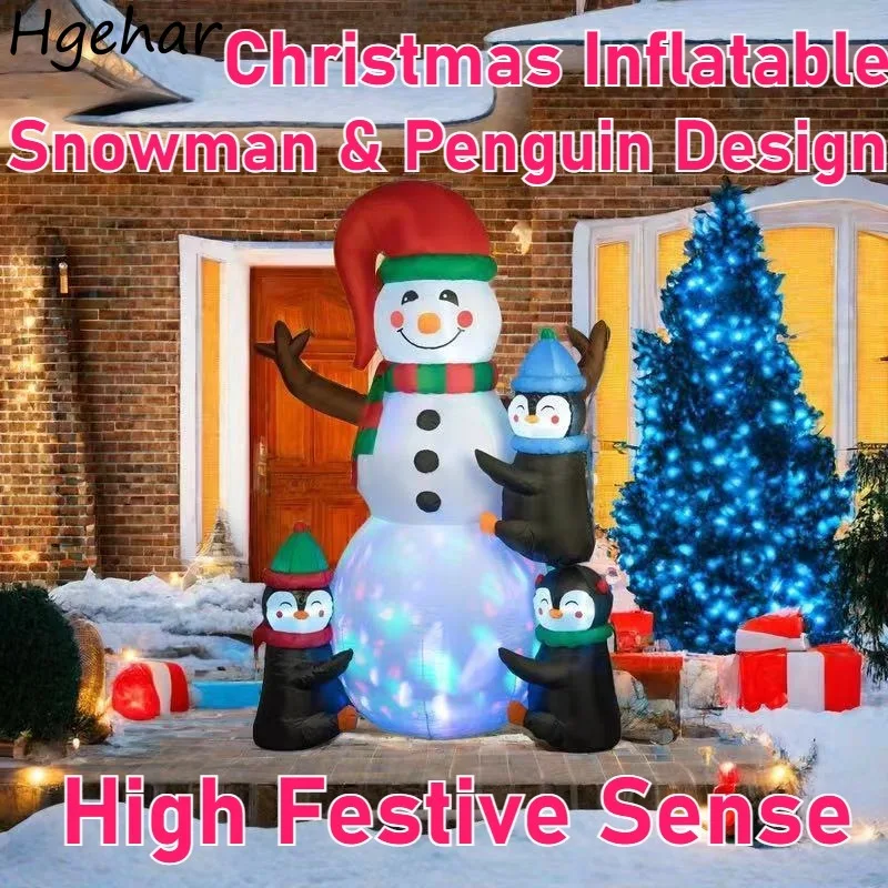 

Надувные светящиеся фигуры для уличного рождественского декора: Дед Мороз, Снеговик, Пингвин – украшения для двора и праздничных вечеринок