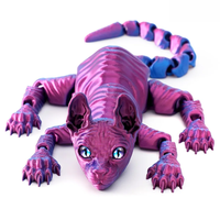 3D Printed Sphynx Cat  Realistic Hairless Figurine Articulated Cat Fidget Toy for Cat Lover Collector Home Decoration 22/30CM