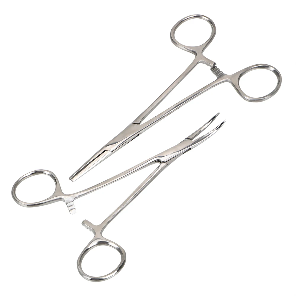 12.5cm Hemostatic Forceps Curved/Straight Epilation Tools