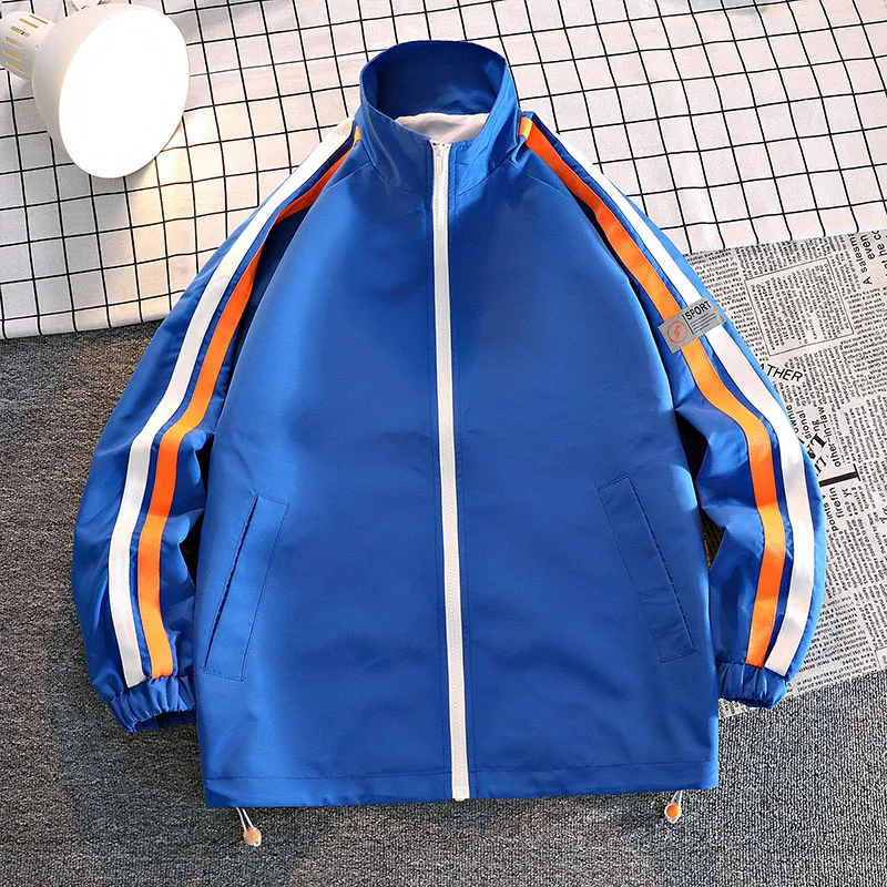 

Slim Fit Bla Jaet Autumn New Sle Faionable Thin Outerwear for Men Youth Loose Mountain Climbing Windbreaker Flight Suit