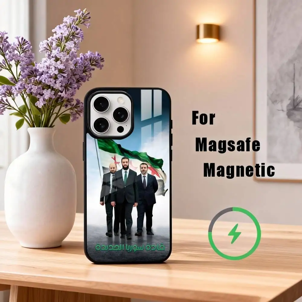 أحمد الشارا سوريا العلم حالة الهاتف آيفون 17,16,15,14,13,12,11 زائد، برو ماكس المغناطيسي للشحن اللاسلكي Magsafe