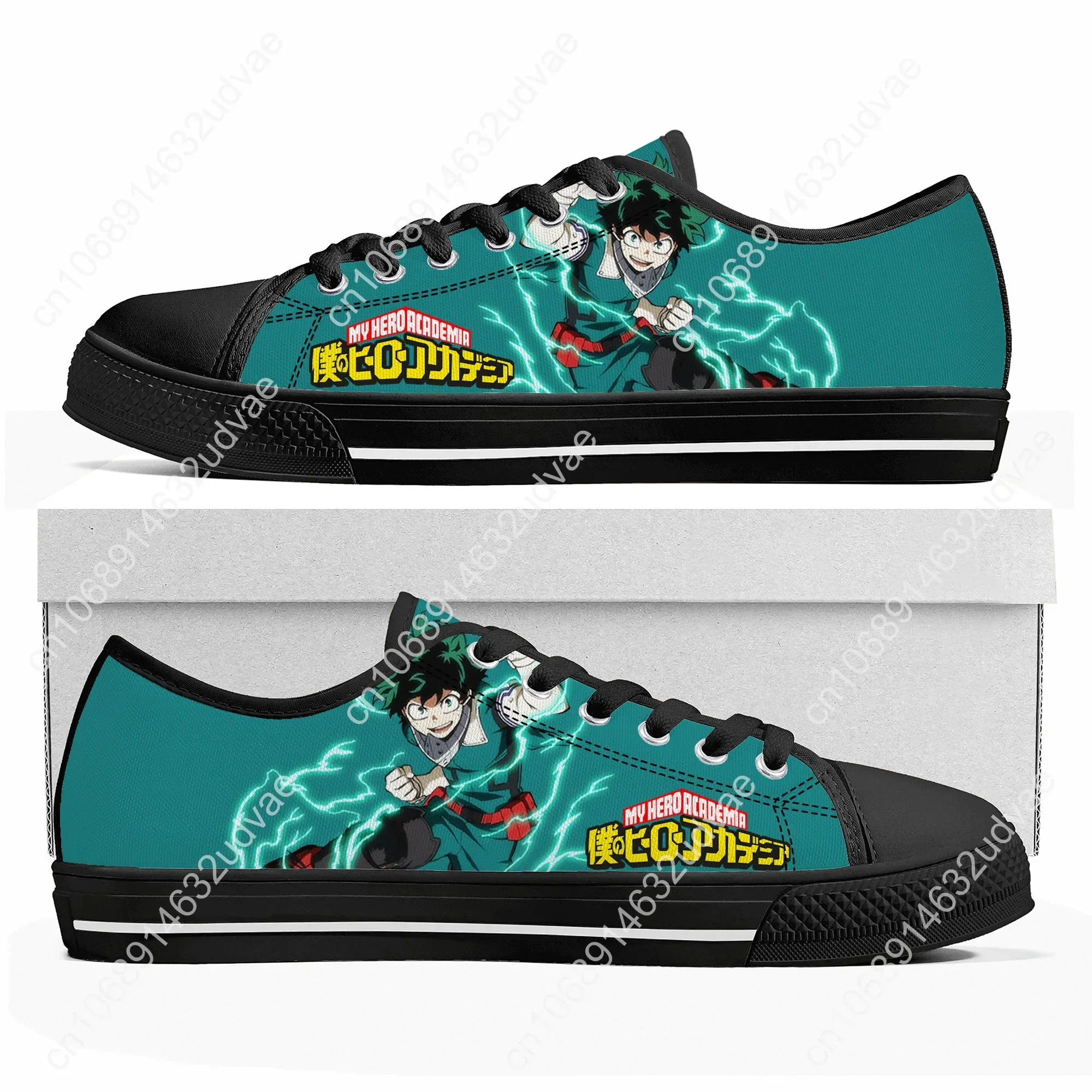 Anime Izuku Midoriya My Hero Academia Low Top Sneakers Mens Womens Teenager High Quality Canvas Sneaker Couple Shoes Custom Shoe