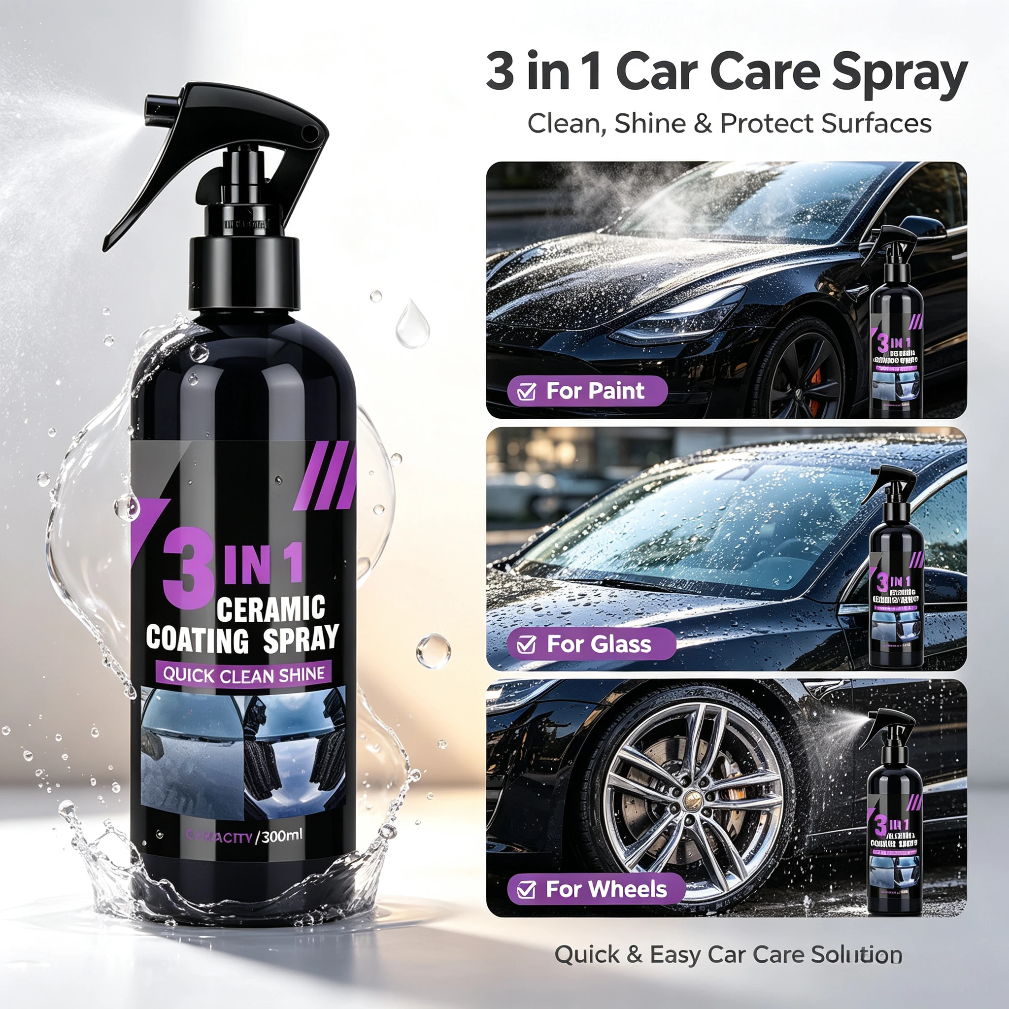 Nano Liquid Coating - Revêtement céramique hydrophobe pour voiture, liquide