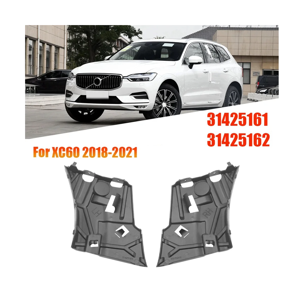 

1Pair Front Bumper Bracket Mount 31425161 31425162 for Volvo XC60 2018-2021 Car Side Wing Fixed Support Bracket