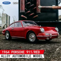 WELLY 1:24 1964 Porsche 911 auto sportiva modello di auto in lega pressofuso veicolo giocattolo alta simitazione per bambini i bambini raccolgono regali B114