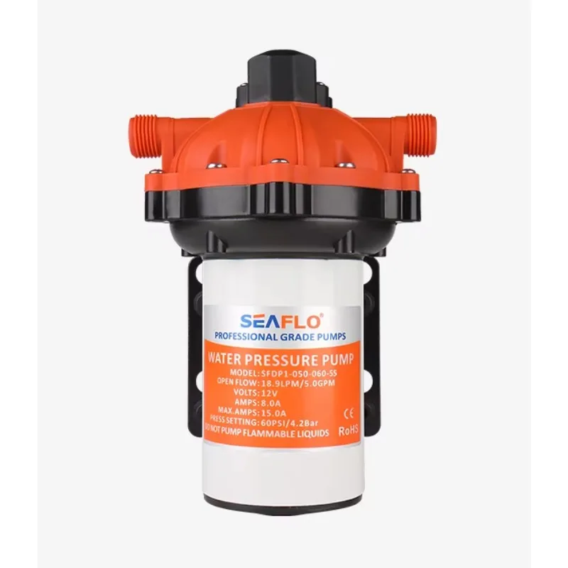 12V High Pressure Marine Diaphragm Pump 5.0 GPM Sea & Fresh/Salt Water For RV And YachtATV&UTV