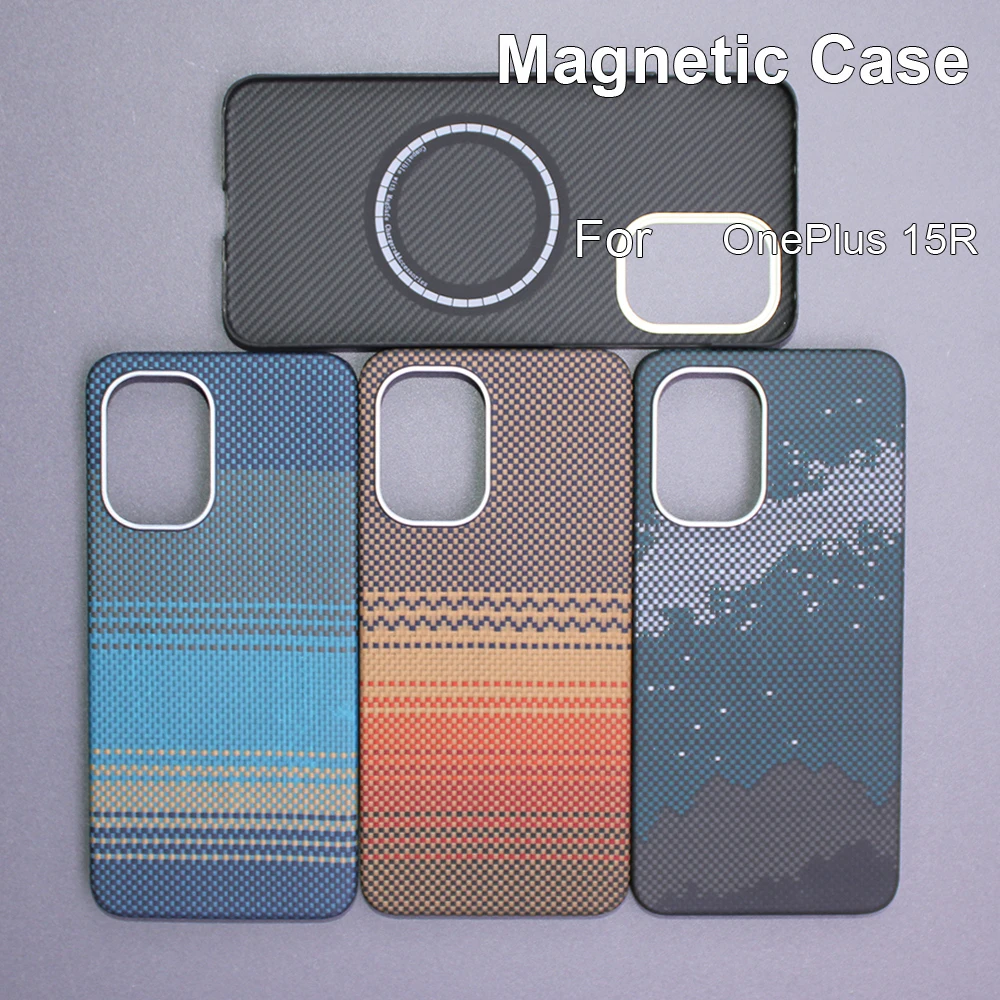 

Чехол для oneplus 15r, ультратонкий чехол для телефона из углеродного волокна, материал из арамидного волокна, защита телефона, магнитный тонкий легкий чехол премиум-класса