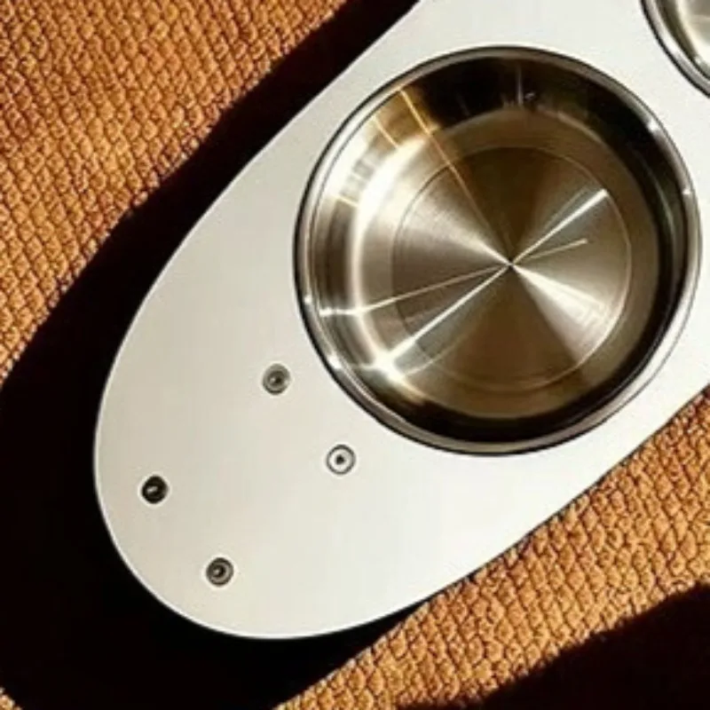 Household anti-knock large diameter, wear-resistant and easy to clean stainless steel pet bowl