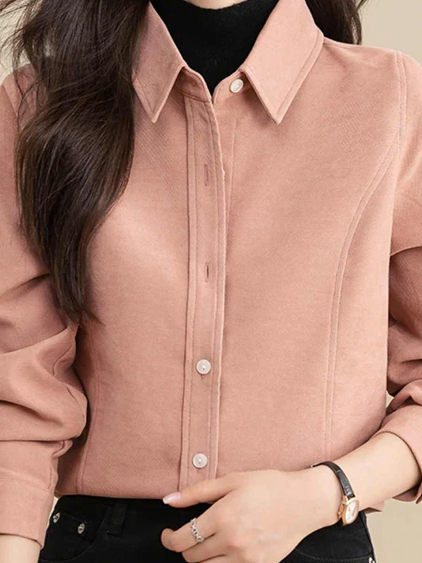 ay irt Fce Fini Thiened Sle da donna Primavera Autunno Inverno Stratificazione Bellissimo top unico Coreano Bottoni allentati Splic...