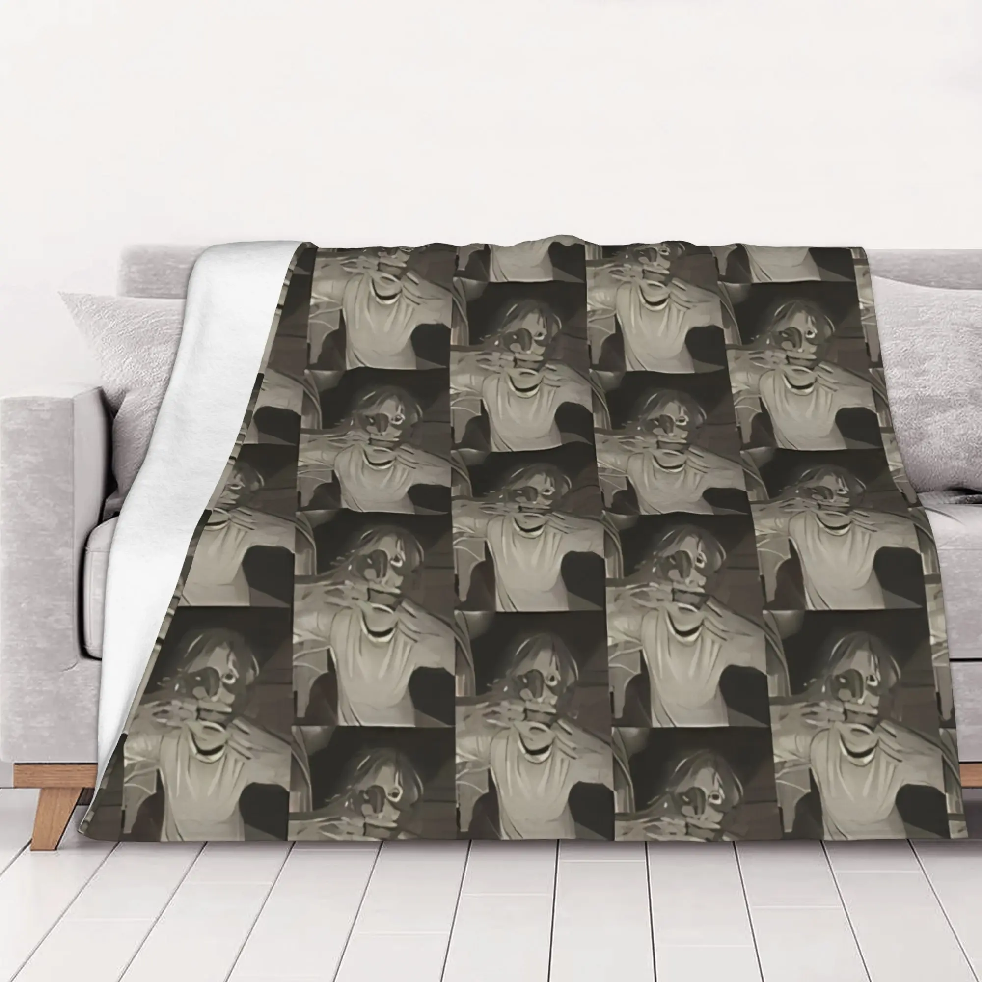 1PC home Cute Room Decor Goosebumps painting Blanket Throw Blanket Goosebumps Novelty Warm Blanket All Season