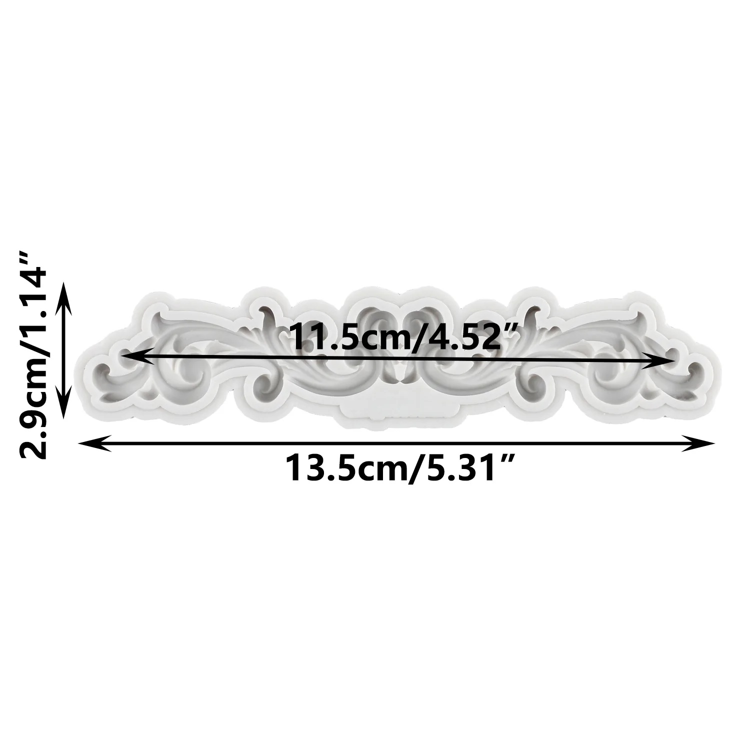 Scroll Relief Border Silicone Mold DIY Leaves Cupcake Topper Fondant Cake Decorating Tools Candy Clay Chocolate Gumpaste Moulds