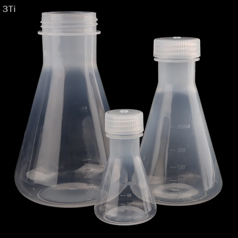 50ml To 1000ml Lab Plastic Erlenmeyer Flask Conical Container Bottle With Screw Cap For Laboratory Experiment
