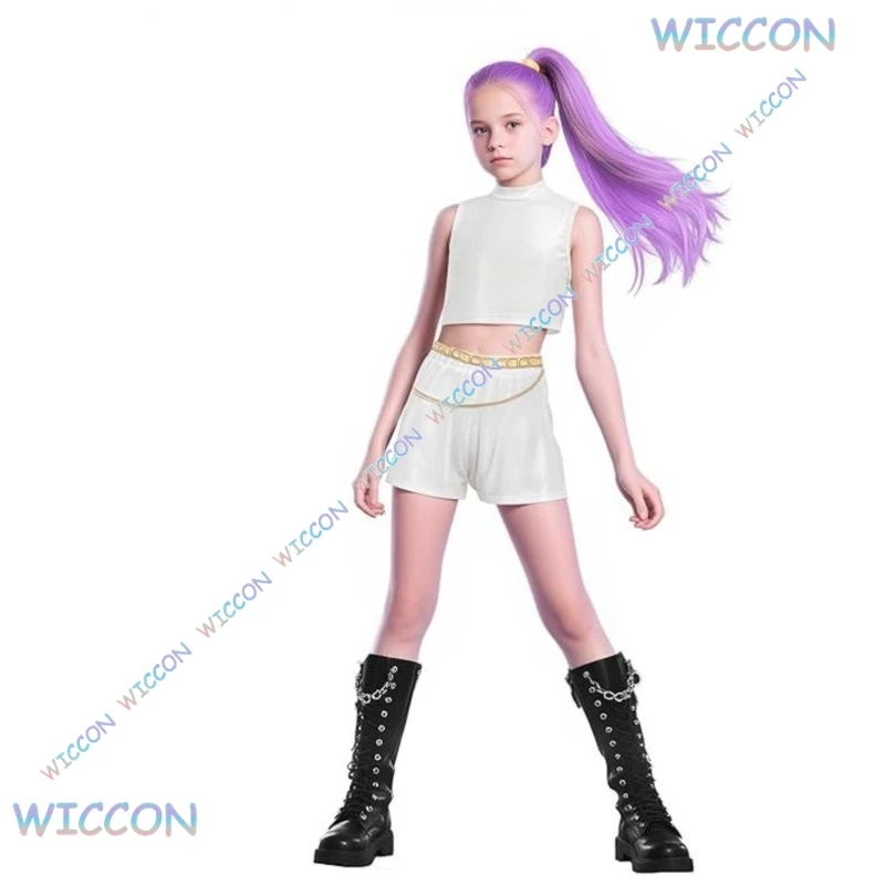 [أوهاكوس] ‌ ‌ ‌ أنيمي Kpop شيطان الاطفال هنتر تأثيري رومي زوي ميرا تأثيري بدلة كاملة الفتيات نمط الاطفال مرحلة الأداء الملابس قاعة