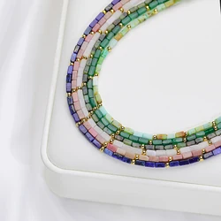 2*4MM Natural Stone Necklace For Women Handwork Choker Jewelry Trending Products Free Shipping New in Heart Pendant