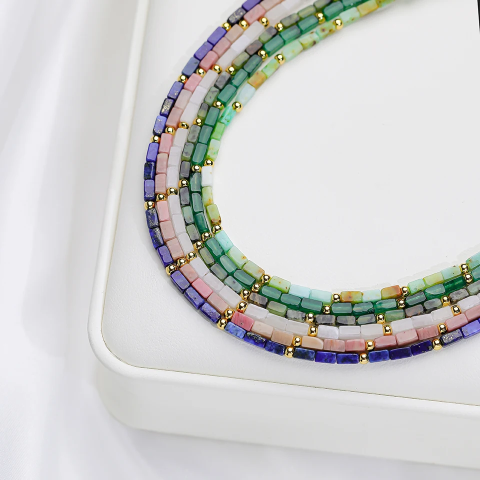 2*4MM Natural Stone Necklace For Women Handwork  Choker Jewelry  Trending Products Free Shipping New in Heart Pendant