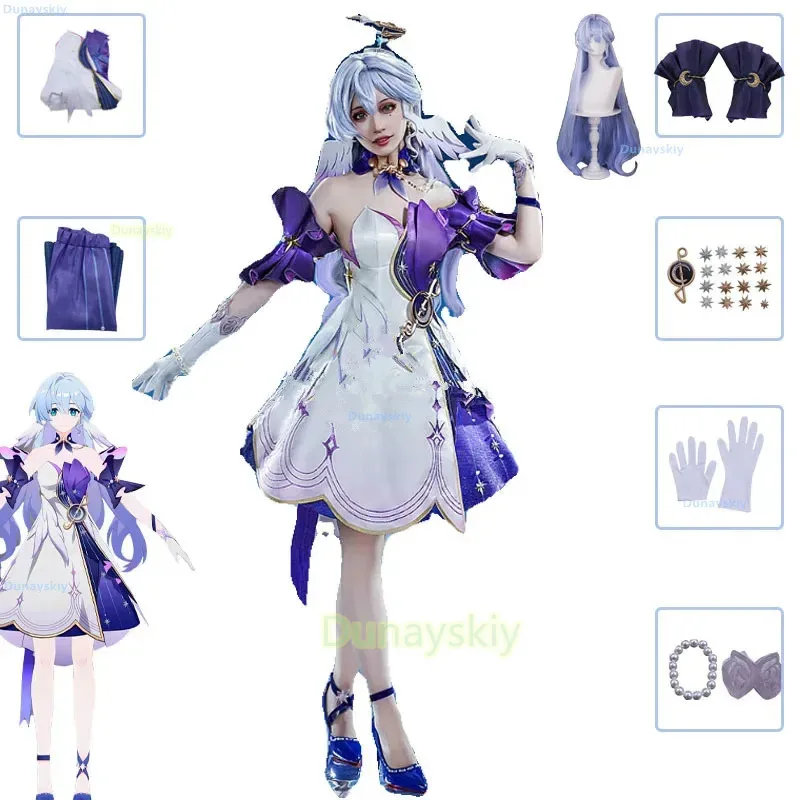 ss13Robin Anime Game Honkai Star Rail Cosplay Costume Clothes Shoes Uniform Idol Singer Brother Sunday Halloween Party Woman Pro