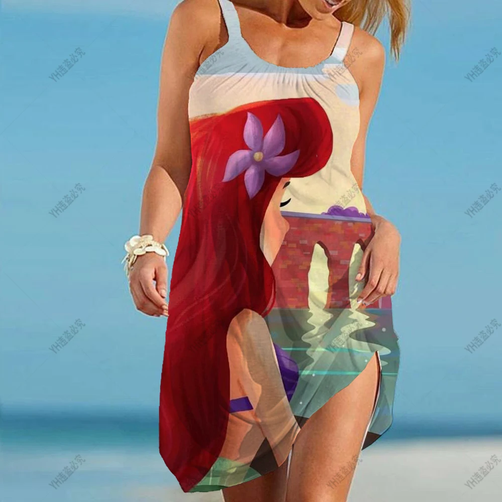 Vestido estampado de verano 2024 para mujer, minivestido Sexy de manga corta con tirantes, cuello redondo, corte en A, estampado Floral, vestidos de playa de leopardo