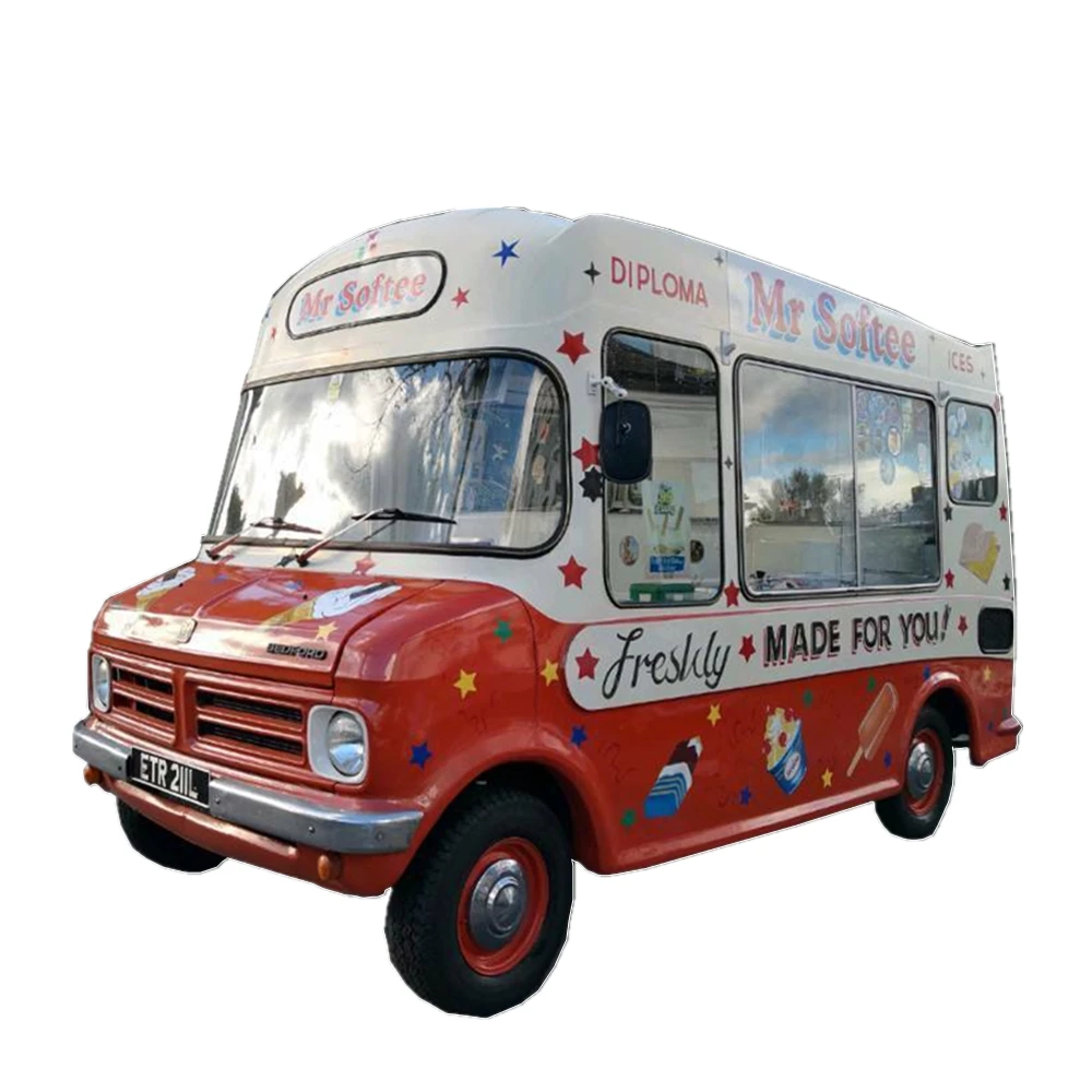 Fully Loaded Bedford Vintage Food Truck Inside Customized Retro Mobile Food Trailer For Sale