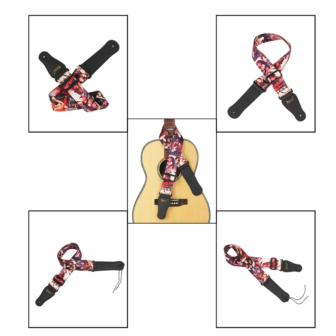 Guitar Strap Adjustable Polyester High-Grade Printing Ethnic Style Pure Cotton Embroidery Electric Acoustic Guitar Accessories