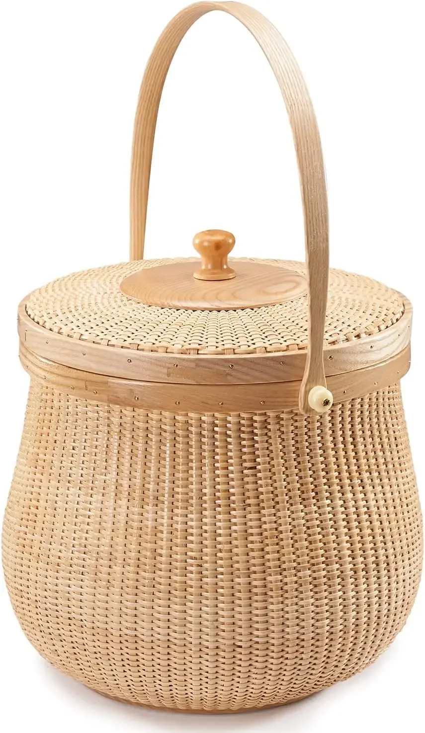 Cane staves finely|woven home-storage|baskets-and|containers with Lid and Handle Handmade Arts, Crafts & Sewing