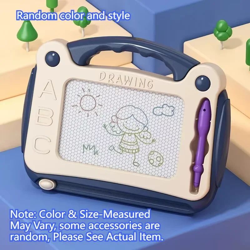 لوحة رسم مغناطيسية مع حامل - لوحة رسم ملونة قابلة للمسح للاستخدام المنزلي وممارسة الكتابة