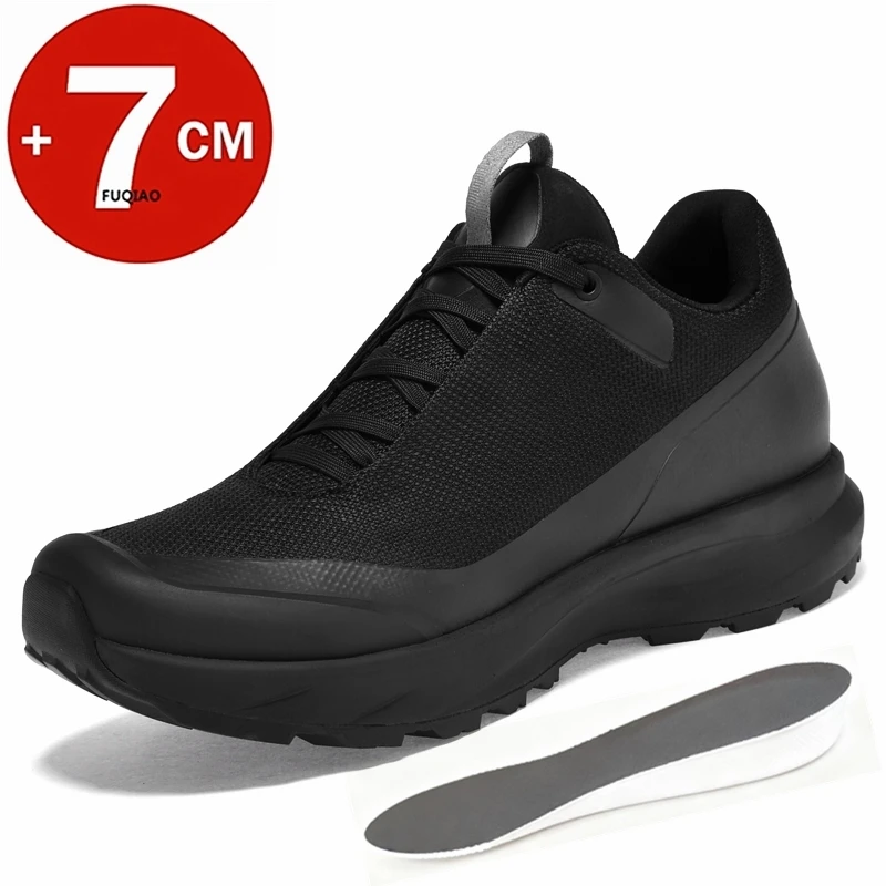 

Мужские повседневные туфли с невидимым увеличением роста на 7 см, высококачественные, мягкие, нескользящие, с скрытым каблуком, удобные туфли-элеваторы для мужчин