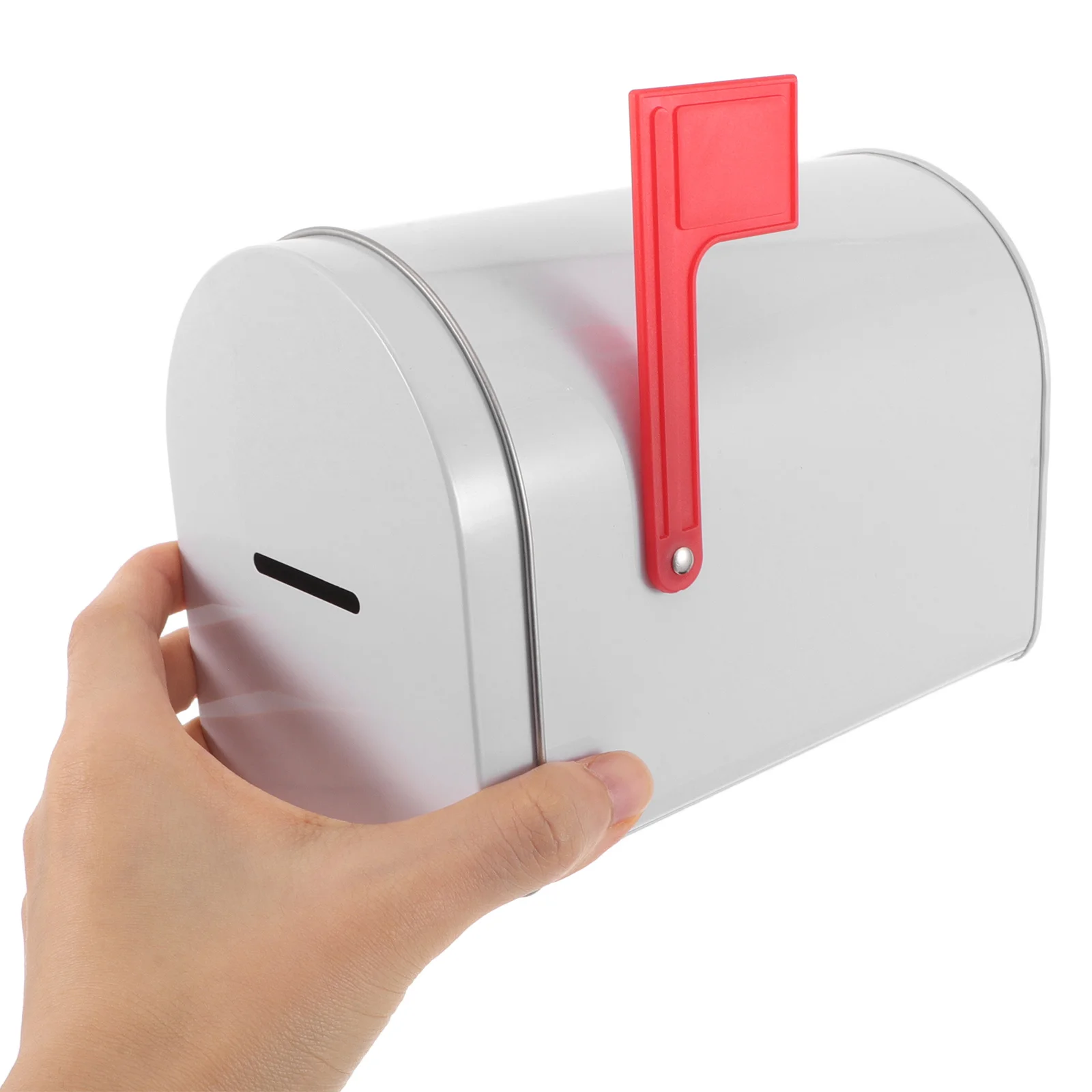 

2Pcs Christmas Tinplate Mailbox Piggy Bank Coin Slot Metal Money Box Empty Tin Container Candy Cookies Small Treat Storage