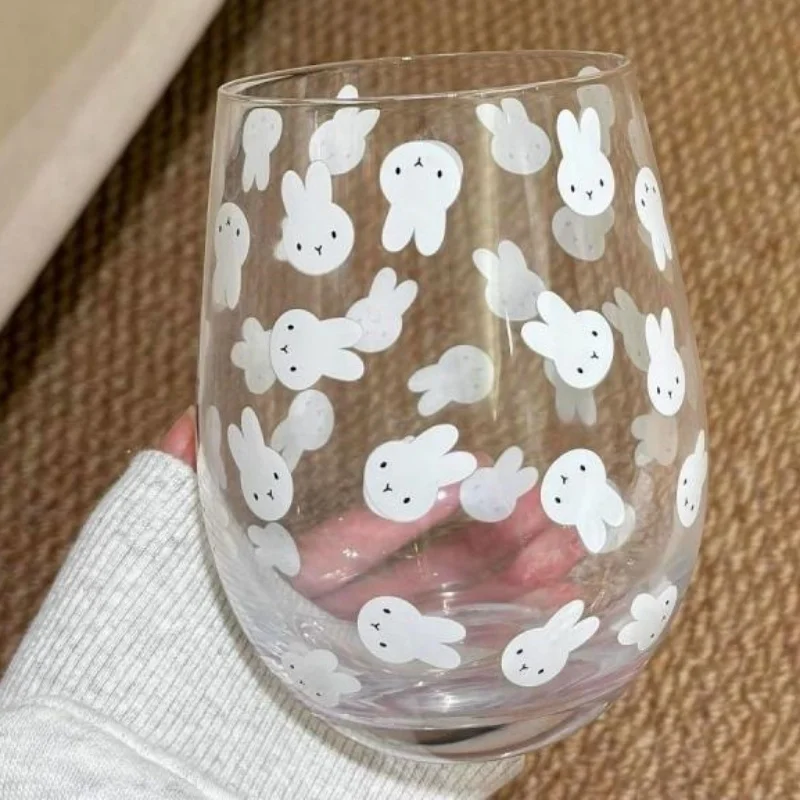 

Новая стеклянная чашка Miffy для дома, устойчивая к высоким температурам, кавайная стеклянная чашка для завтрака, студенческая детская чашка для молочного сока с героями мультфильмов, чашка для воды