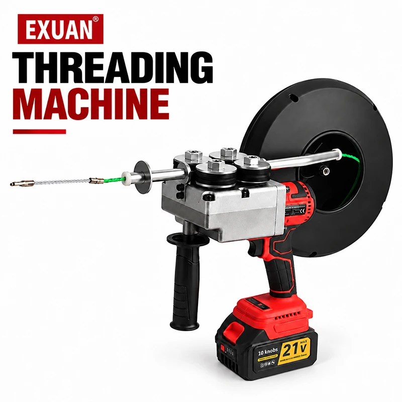 Automatic Storage Electrician Pull Wire Multifunctional Spring Threading Head Lithium Battery Pipeline Wiring Threading Machine