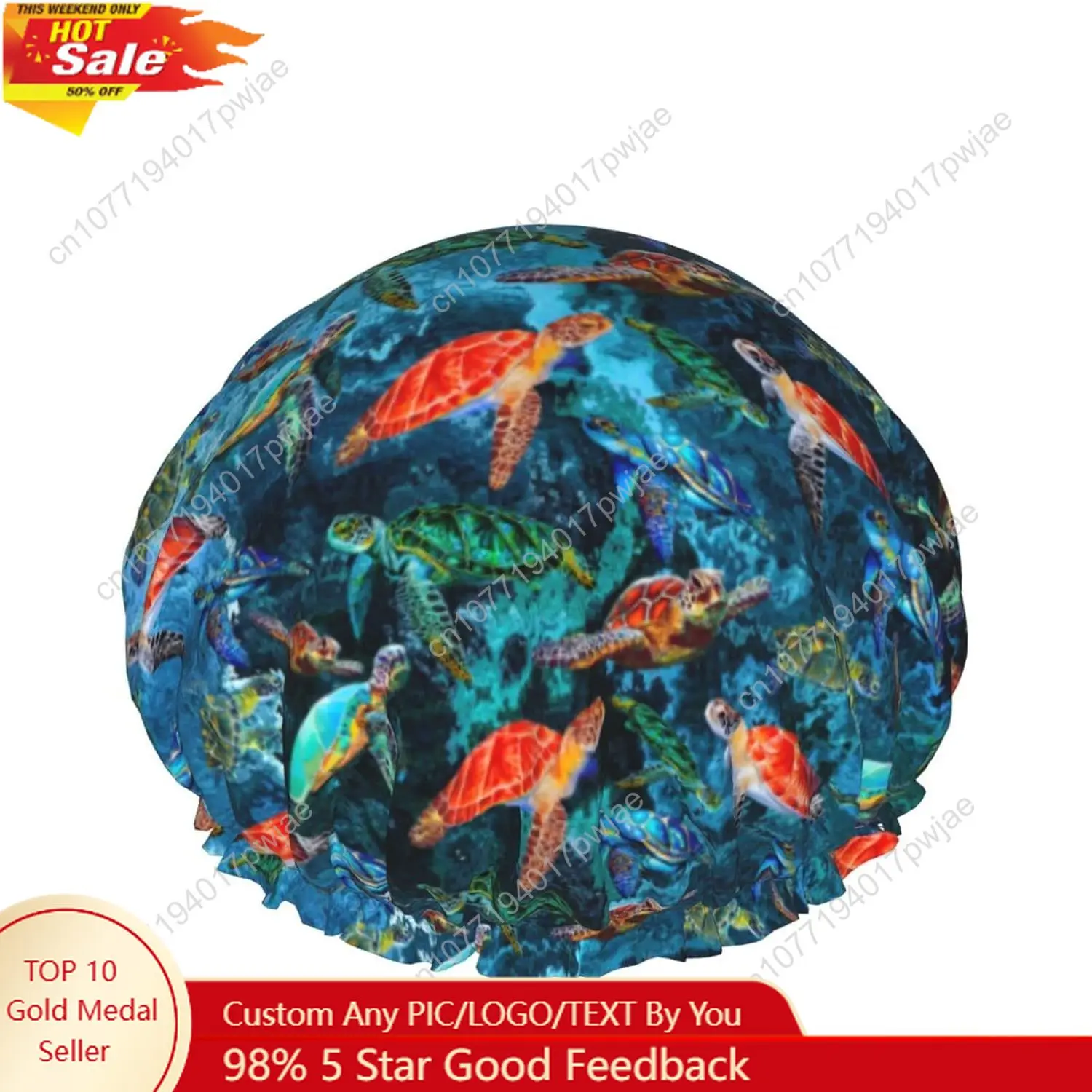 

Yellow Rubber Duck Shower Cap For Women Adjustable Double Waterproof Layers Bathing Shower Hat Hair Protection Reusable Ladies S