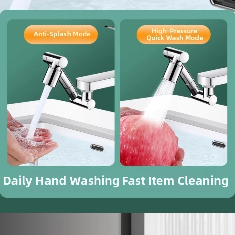 قابل للسحب العالمي 1440 ° ذراع آلي دوار تمديد صنبور مهوية بالوعة المطبخ صنبور موسع 2 وضع تدفق المياه