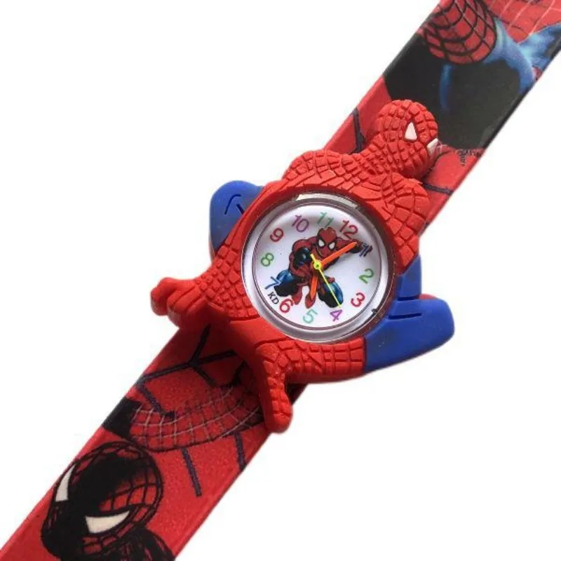 Spiderman new anime cartoon watch, pat strap, personalized creative The Avengers children's cartoon electronic watch toy gift