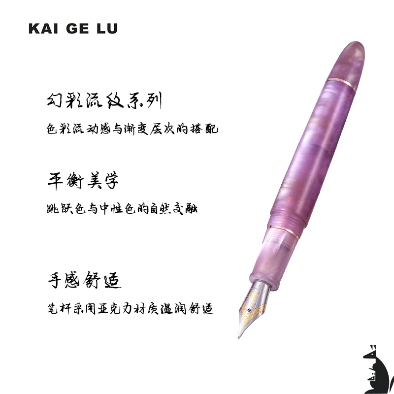 Kaigelu Acrylic Series Kaigelu 356 Fountain Pen EF F M Iridium Gold Pen Business Comfort Writing 2025 Floral Series