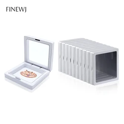 Bulk Lot of 10 PE Film Display Box Ring Earring Jewelry Stand Holder Membrane Case Coin Container Floating Presentation Retainer