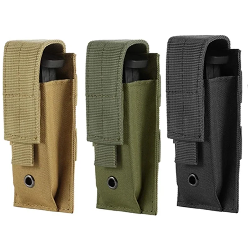 Tactical Molle Single Magazine Pouch 9mm Mag Holster Universal Pistol Mag Holster for Glock 17 19 M9 P226 Hunting Gear