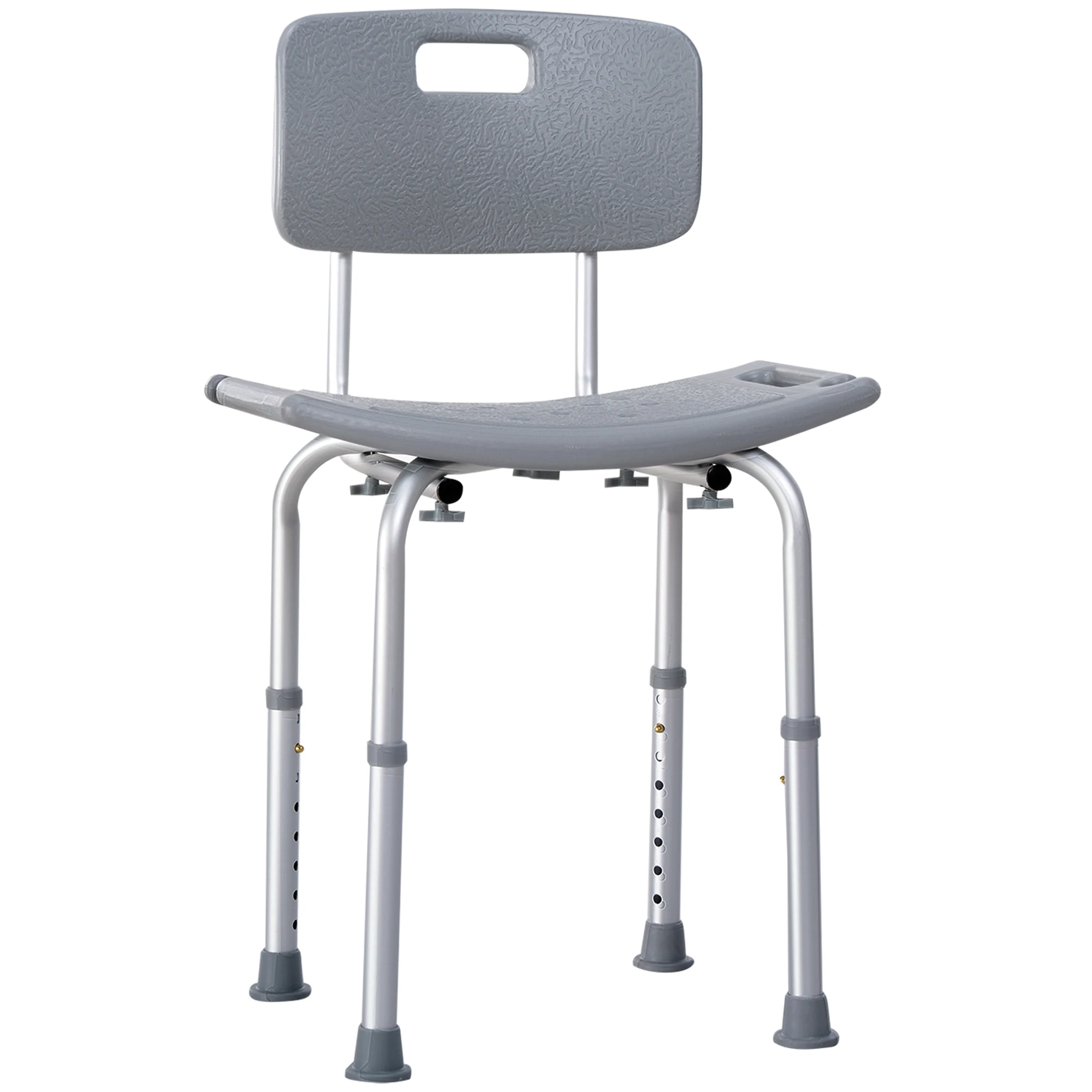 HOMCOM-Silla Ducha Personas Mayores con Respaldo, Antideslizante, Carga, 136  kg