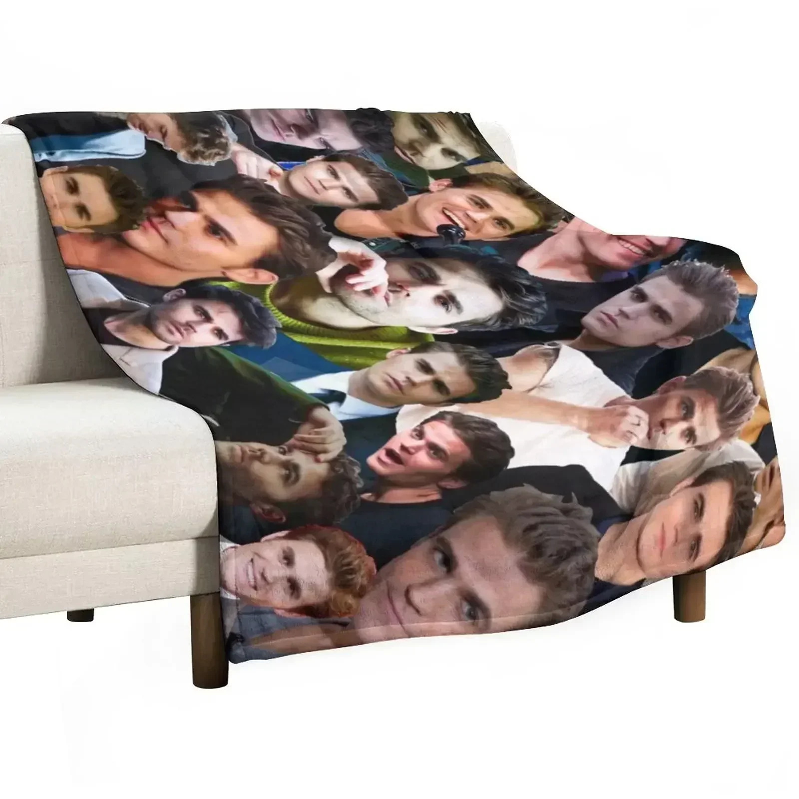 

Paul Wesley Photo Collage Throw Blanket Warm Flannel Blanket for Couch Chair Bedroom