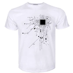 CPU Processor Circuit Diagram T Shirt Men Summer Cotton T-shirt Men's Funny Tops Fashion Tees Homme Brand Unisex Clothes