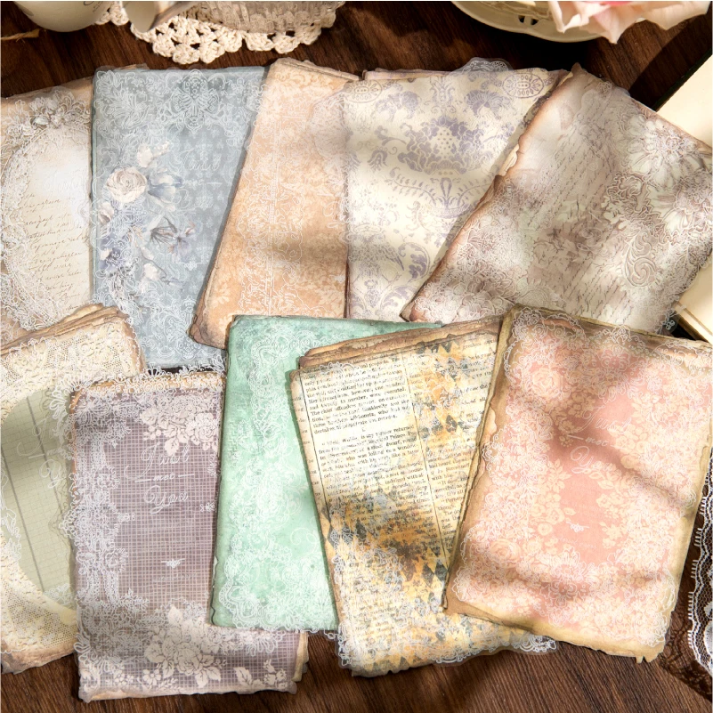 31pcs/pack Retro Dyeing Material Paper Gentle Wind Series DIY Journal Material Decoration Bottom Non-self-adhesive