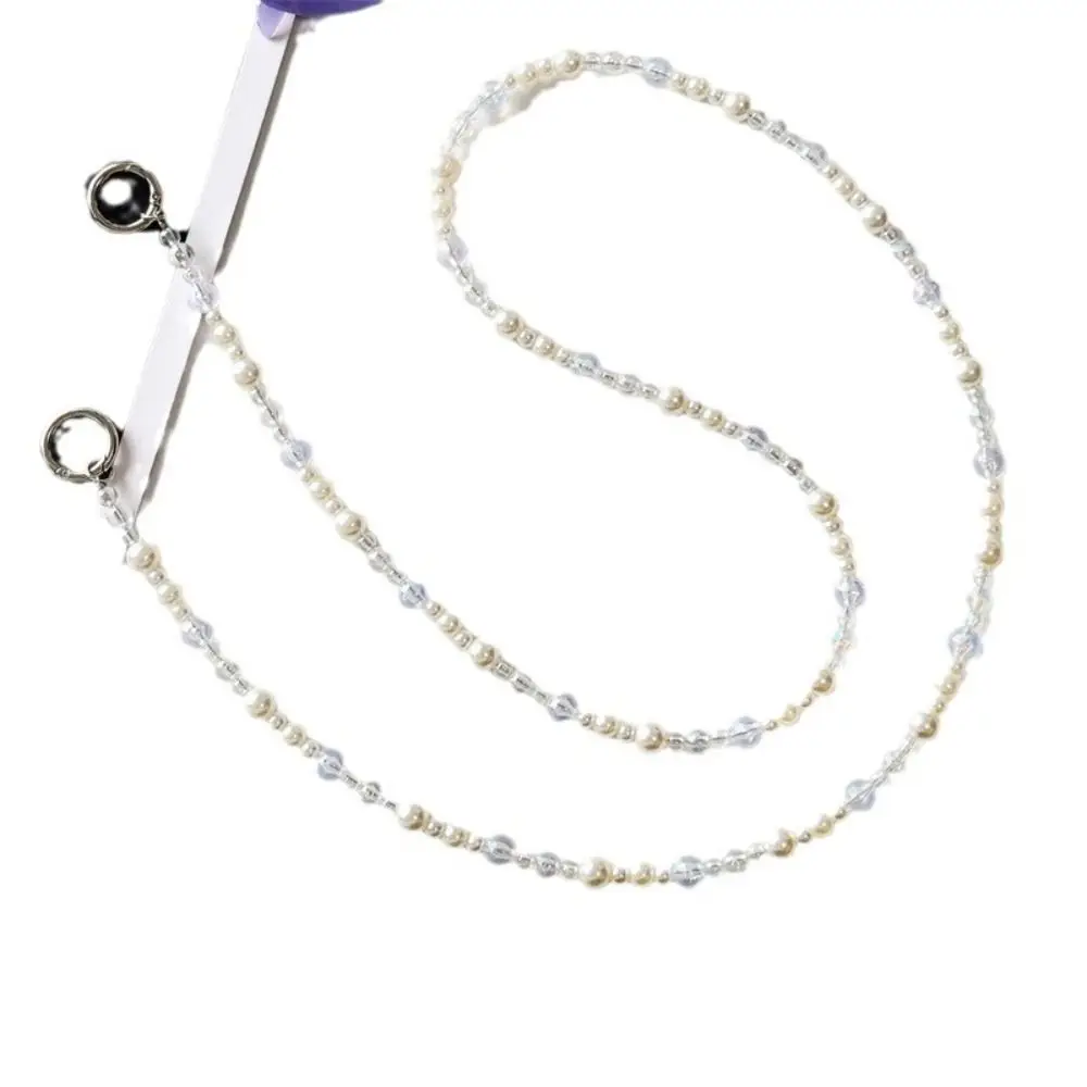 Transparente correntes de telefone móvel pérola anti-perdido crossbody telefone pendurado corrente jóias berloque crossbody telefone cordão
