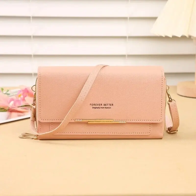 Large Capacity Multi-Functional Women Wallet Medium Length Handheld Coin Purse Urban Simple Style Vertical Square Shape Dacron