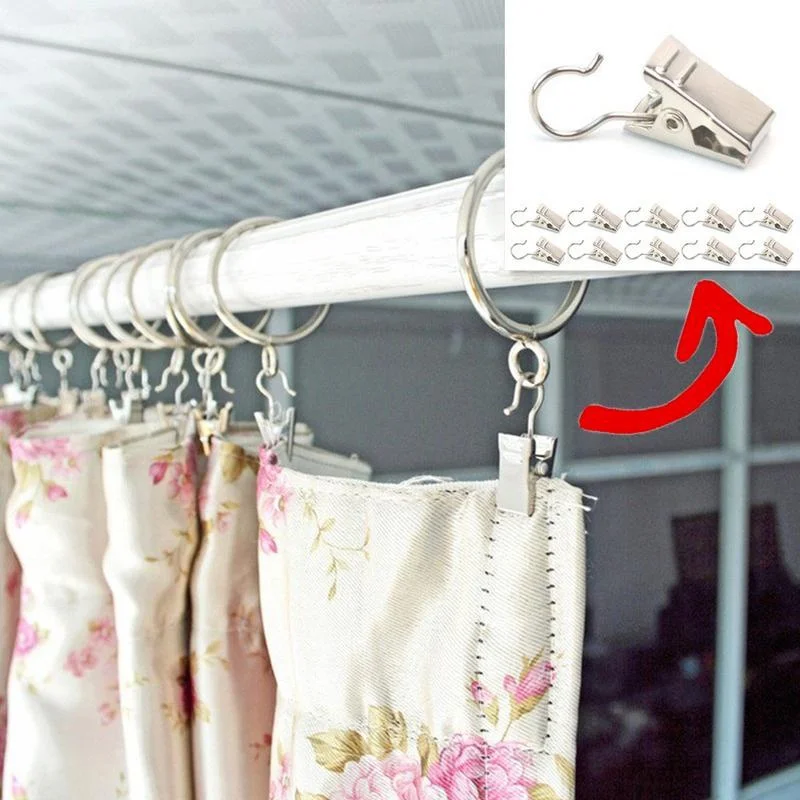 5/10PCS Stainless Steel Curtain Clips with Hook for Curtain, Photos, Home Decoration Outdoor Christmas Party Wire Holder