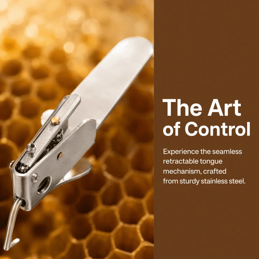 Stainless Steel Beekeeping Grafting Tool Single End Design Flat Tongue Larva Transfer Tool Includes Screwdriver Thumb Lever