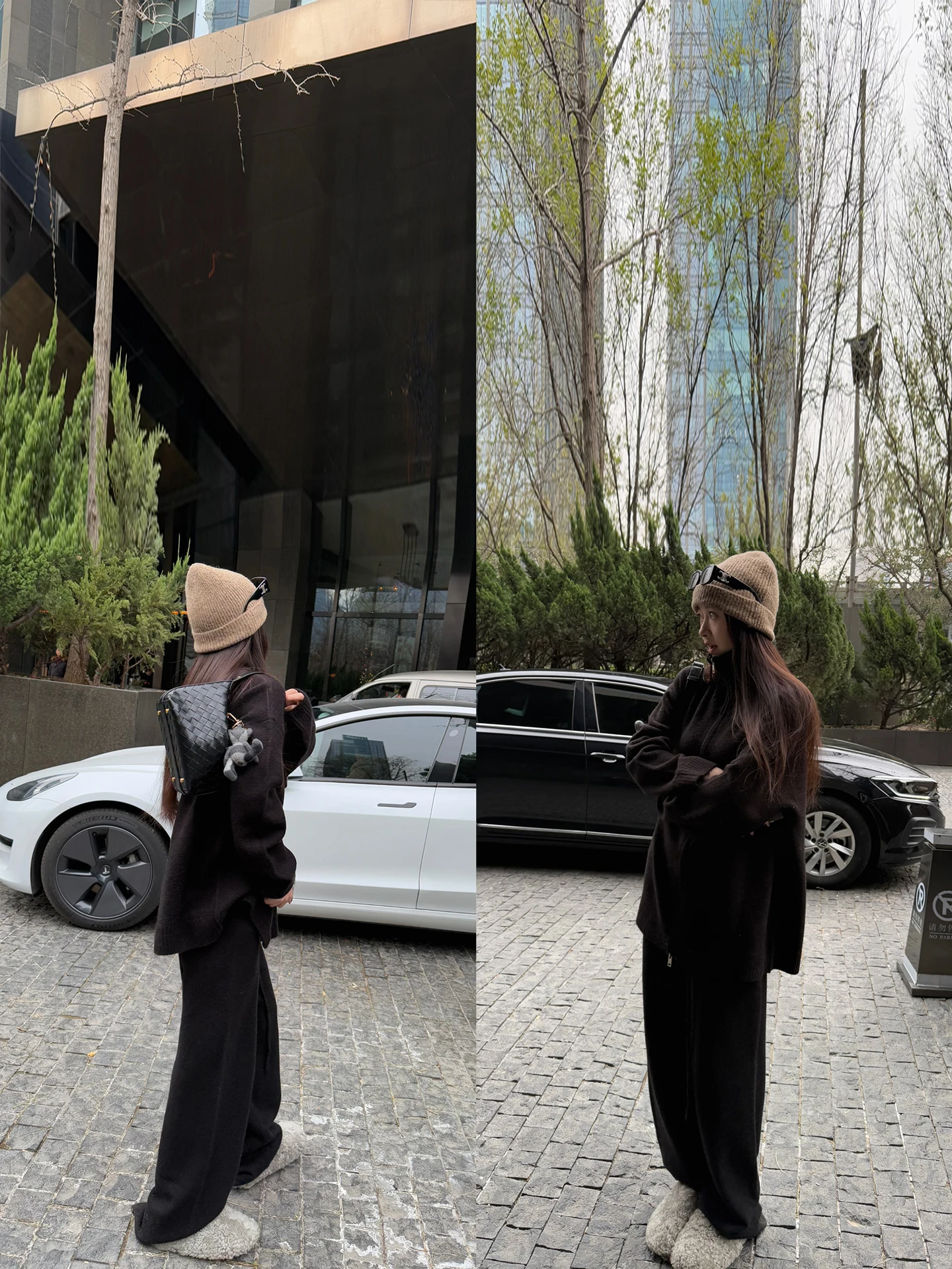 

Свободный шерстяной свитер и кардиган Yaya op для женщин: комплект из двух предметов, машинная стирка, холодные оттенки, прямой крой