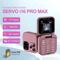 NEW SERVO i16 Pro Max 4G LTE Mini Fold Mobile Phone 2 SIM Standby Speed Dial Blacklist Call Recording Torch Cute Flip Cellphones